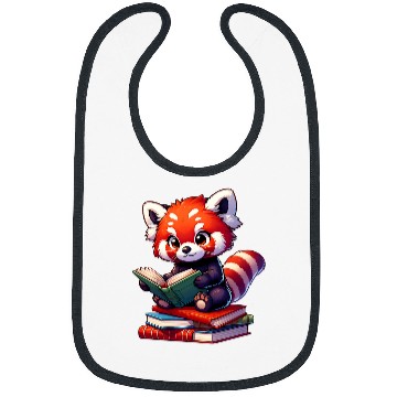 Discover Funny red panda reading Bookworm Book Lovers Bibs