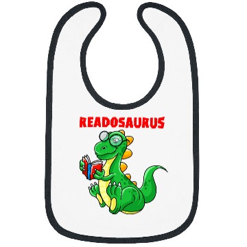Discover Cool Readosaurus Funny Dinosaur Reading Book Lover Gift 2 Bibs