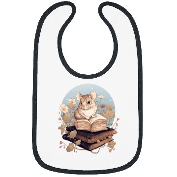 Discover Cottagecore Flowers Mouse Read A Book Lover Bookworm 3 Bibs