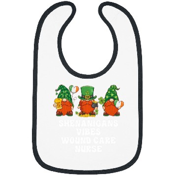 Discover Wound Care nurses Gnomes St Patricks Day Bibs