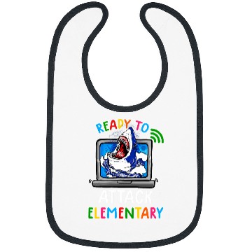Discover Ready To Attack Virtual Elementary Shark Back To School Bibs