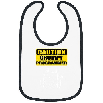 Discover Working Caution Grumpy Programmer Colleague Sarcastic Cat Bibs