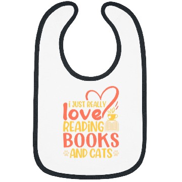 Discover Book Lover Quote Cat Lover Pun Book Reading Text Design Bibs