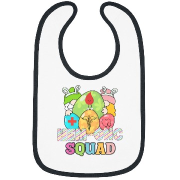 Discover Women Hem Onc nurses Easter Bunny Eggs Gnomes Hemonc nurses Bibs