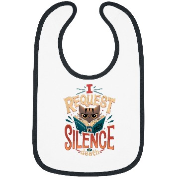 Discover Cute Cat Lover Reading Book In Silence Groovy Book Bibs