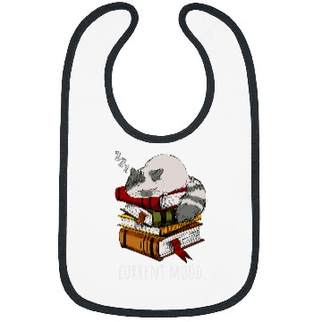 Discover Current mood funny cat sleep and books Bibs