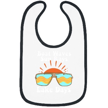 Discover Boat Waves Sun Rays Lake Days Bibs