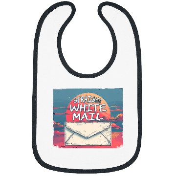 Discover Straight White Mail Postal Worker 1 Bibs