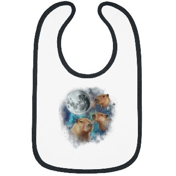 Discover 3 capybarass Howling At Moon Funny Weird Cursed Meme Bibs