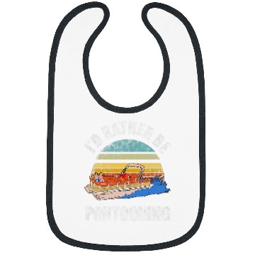 Discover Id Rather Be Pontooning Boating Lake Funny Pontoon Boat 1 Bibs