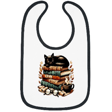Discover Sleepy Cat Book Lover Bibs