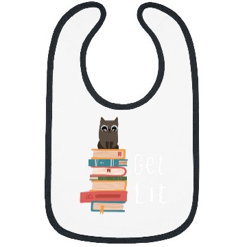 Discover Book Readers Get Lit Reading Books Funny Cat Lovers Bibs