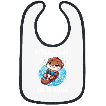 Discover Cute Swimming Otter Book Reading Kids Bibs