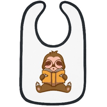 Discover Sloth reading a Book Library Bibs