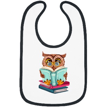 Discover Cute Owl Reading Book Bibs