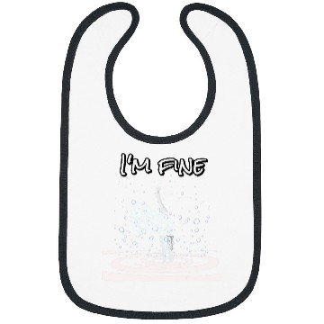 Discover Funny Im Fine Like Hand Thumbs Up On Water Surface Bibs