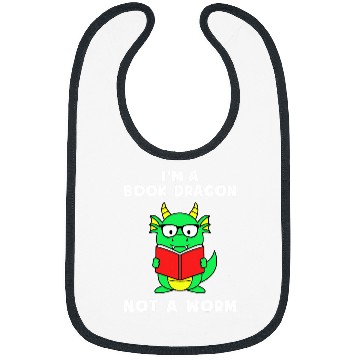 Discover Reading Author Writer IM A Book Dragon Not A Worm Bibs