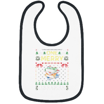 Discover One Merry Librarian Book Reading Ugly Christmas Sweater Bibs