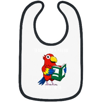 Discover Cute Parrot Reading Book Funny Literature Bibs