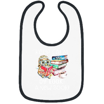 Discover Owl Reader Keep Calm and Oh Look a New Book Bookworm Bibs