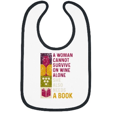 Discover Book Reader Wines Drinking Lover For Bookworm Women Bibs