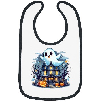 Discover ghostss Haunted House Midnight vintagess ghostss Spooky Halloween Bibs
