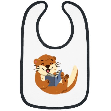 Discover Otter Reading a Book Bibs