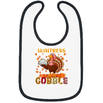 Discover Waitress Gobble Squad Funny Thanksgiving Turkey Leopard Bibs
