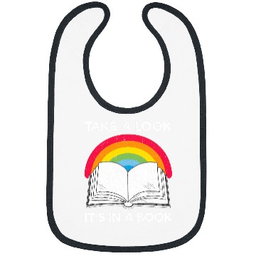 Discover take a look its in a book rainbow reading design lgbt Bibs
