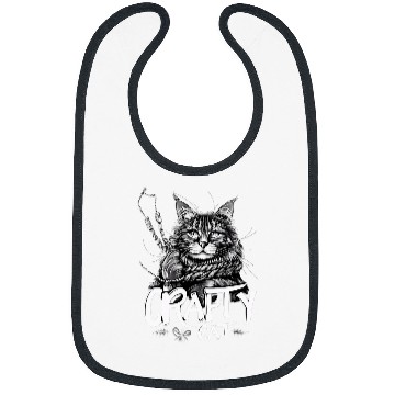 Discover Crafty Cat Graphic Maine Coon with Rope Design Bibs