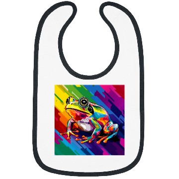 Discover Abstract Frog Rainbow Illustration Bibs