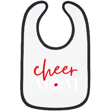Discover Cheer Mom Red Cheerleading Floral Bibs