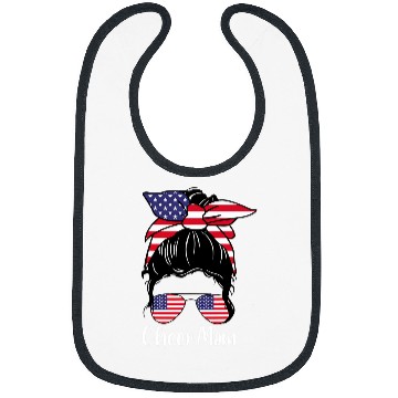 Discover Cheer Mom USA Flag Bibs