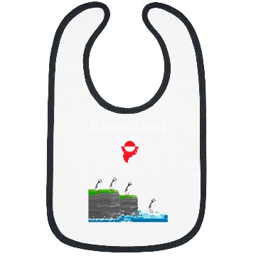 Discover Greenland trip souvenir Puffin Colony Cliffs Greenland map Bibs