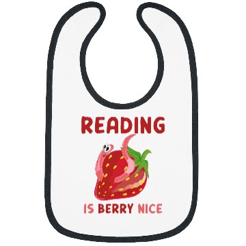 Discover Reading Is Berry Nice Funny Book Lover Strawberry Bibs