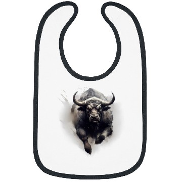 Discover Buffalo Splash Motif Drawing Animal Print Bison Wildlife Bibs