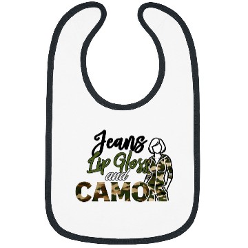 Discover Jeans Lip Gloss Camo Sayings Graphic Orange Bibs