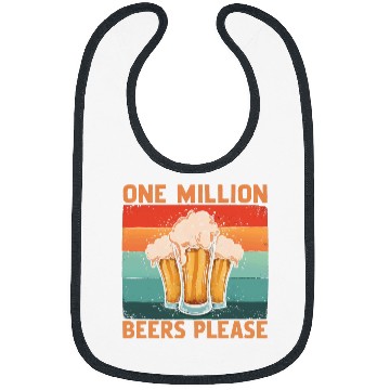 Discover One Million Beers Please vintagess Drinking Team Alcohol Lover Bibs