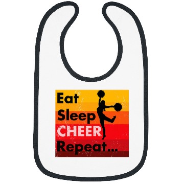 Discover Eat Sleep Cheer Repeat Funny Cheerleading Team Bibs