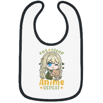 Discover Eat Sleep Anime Repeat I Chibi Kawaii Cosplay 4 Bibs