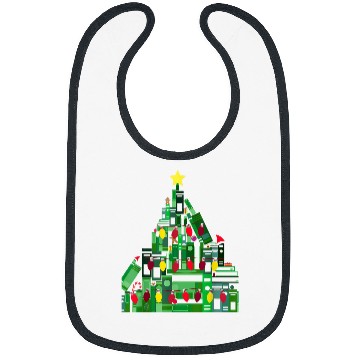 Discover Green Christmas Book Tree Bibs