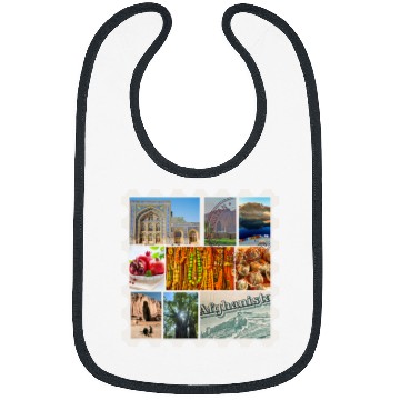 Discover Afghanistan Stamp Collage Bibs