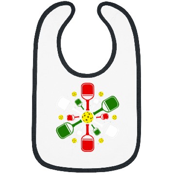 Discover Pickleball Balls With Paddles Snowflake Merry Christmas xmass Bibs