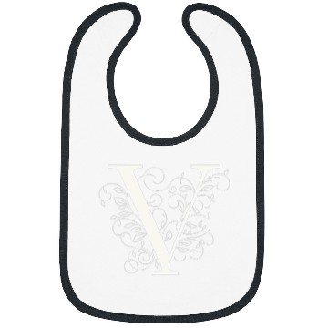 Discover Elegant Flourished V Classic Monogram Design Bibs