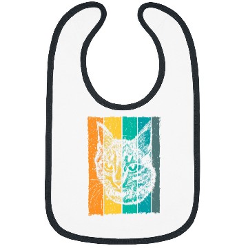 Discover Cat face drawing retro Bibs