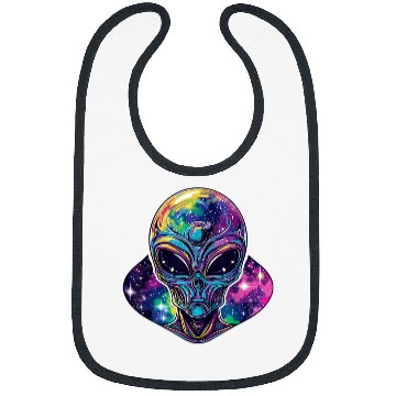 Discover Alien Head Ufo psychedelicss Alien Galaxy Trippy Space Bibs