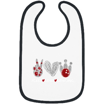 Discover Peace Love Bowling Sublimation Bibs