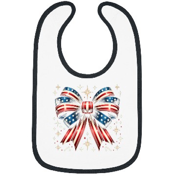 Discover Patriotic American Flag Bow Graphic Bibs