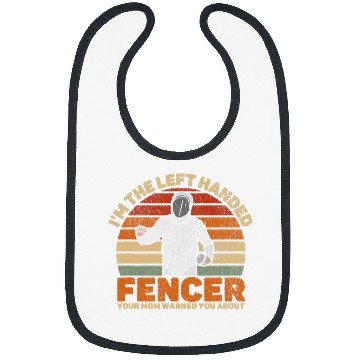 Discover I m The Left Handed Fencer Retro Fencing Sports Bibs