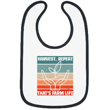 Discover Plant Nurture Harvest Repeat 2Thats Farm Life Retro Farmer 21 Bibs